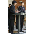 Morales, junto al presidente del Gobierno, Zapatero.