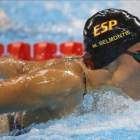 Belmonte, en plena acción, en la semifinal de los 200 mariposa.