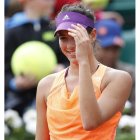 Muguruza, incrédula, celebra su victoria ante Williams.