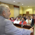 Demetrio Madrid, durante su intervención en el mitin de Sahagún.