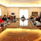 Reunión del Consejo de Ministros esta mañana, con el nuevo ministro de Economía, Román Escolano.