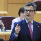 El ministo de la Presidencia, Félix Bolaños, ayer en el Senado. FERNANDO ALVARADO