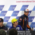 Márquez y Rossi, en la sala de prensa en Doha.