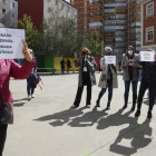 Protesta en los Maristas reclamando la jornada continua. F. OTERO