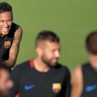 Neymar, durante el entrenamiento del Barça en Miami de este jueves.