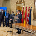 De izquierda a derecha, Miguel Ángel Jiménez, Emilio Melero, Mario Amilivia, Carlos García y Miguel Ángel Torres, consejero del Tribunal de Cuentas. DL