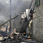 estrozos provocados por la explosión en una vivienda en Tui (Pontevedra)
