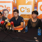 Manuel Mitadiel, Andrés Pérez y Rosa Luna, ayer en la rueda de prensa ofrecida en Ponferrada. L. DE LA MATA