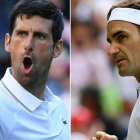 Combinación de imágenes de Federer y Djokovic.