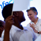 Juan Manuel Santos durante el acto de clausura del 53° Congreso Nacional de Confecámaras.