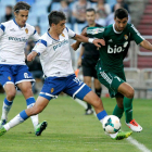 El Zaragoza derrotó a la Deportiva en La Romareda con un polémico gol de falta.