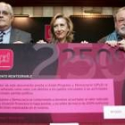 Los dirigentes de Unión, Progreso y Democracia (UPD) Mikel Buesa, Rosa Díez y Fernando Savater