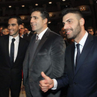 Contador, Indurain y Pereiro durante el acto de presentación.