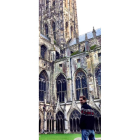 Iván cuesta delante de la catedral de Canterbury. En las otras dos fotos dirigiendo al Medway Park Crusaders y al Ciudad de Ponferrada.