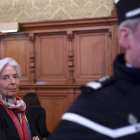 Christine Lagarde ante el tribunal de París que la está juzgando.