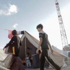 Imagen de los campamentos improvisados que los palestinos han construido junto al paso de Rafah. HAITHAM IMAD