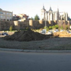 Vista parcial de la rotonda durante las obras.