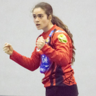 La guardameta leonesa Marta Vidal lleva tres temporadas en el Clínicas Rincón Málaga. DL