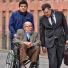 Félix Millet, entrado este viernes, a la Ciutat de la Justícia de Barcelona, donde se celebra el juicio por el saqueo del Palau de la Música.