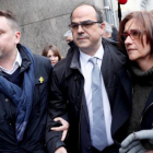 Jordi Turull y su esposa, Blanca Bragulat, a su llegada al Tribunal Supremo el pasado 23 de marzo.