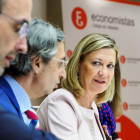 La consejera Pilar del Olmo criticó ayer que los sindicatos respalden la decisión del Gobierno de acabar con minería y térmicas. R. GARCÍA
