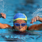 Nora Rónai durante los Campeonatos Mundiales de Natación para Veteranos, en el 2014.