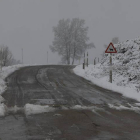 Nieve acumulada en la zona de Pajares.
