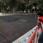 Estado en el que quedó la zona infantil incendiada del Temple
