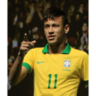Neymar ayer en la presentación de la nueva camiseta carioca.