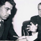 El periodista Jesús Hermida con el expresidente de los EEUU Richard Nixon.