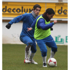 Juan Carlos Ortiz y David Álvarez, en un entrenamiento.