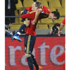 Villa y Fernando Torres en un partido de la selección.