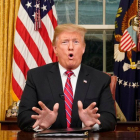 Donald Trump, durante su discurso a la nación sobre el Muro con México.