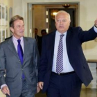 Kouchner y Moratinos, antes de la reunión de ayer.