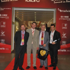 La delegación de Bierzo Export: Carolo Dumont, Roberto García, Víctor Robla y Alejando Miguélez.