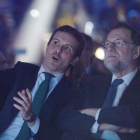 Pablo Casado y Mariano Rajoy, en enero, durante la convención del PP.X