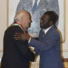 Moratinos y el presidente de Guinea, Teodoro Obiang.