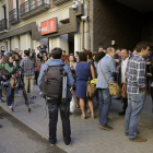 Aspecto que presentaba ayer la sede del PSOE en la calle Ferraz.