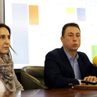 Leticia Rodríguez y Eduardo Tocino, en rueda de prensa. MARCIANO PÉREZ
