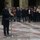 El alcalde de León durante la visita ayer de Rajoy