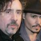 Burton y Depp, presentando «El barbero diabólico de la calle Fleet»