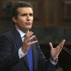 Pablo Casado justifica su ’no’ a Sánchez en el debate de investidura.