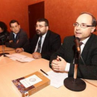 Téllez, Riesco, García y De Ayala en la presentación del libro facsimilado sobre el Temple.