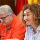 La alcaldesa de Ponferrada, Gloria Fernández Merayo, durante la presentación del proyecto de presupuestos municipales del municipio