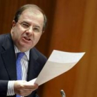 El presidente de la Junta, Juan Vicente Herrera, en un momento de su intervención en el Pleno de las
