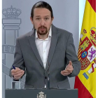 Pablo Iglesia, en la rueda de prensa de ayer. GOBIERNO DE ESPAÑA