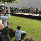 El recinto ferial acogió un encuentro de música y baile tradicional de gaitas. ANA F. BARREDO