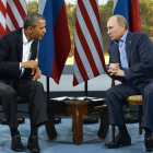 l presidente de Estados Unidos, Barack Obama, y su homólogo ruso, Vladimir Putin, en un encuentro en el Reino Unido en el 2013.