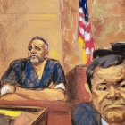 Retrato del juicio al narcotraficante  El Chapo, en Nueva York.