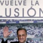 Florentino Pérez durante su presentación como presidente del Real Madrid.